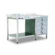 ÇALIŞMA TEZGAHI MERMER TABLALI ÇEKMECELİ RAFLI CODE:MTCR-T